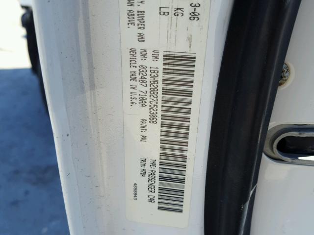 1B3HB28B27D523068 - 2007 DODGE CALIBER WHITE photo 10