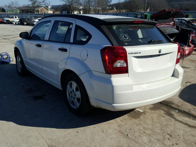 1B3HB28B27D523068 - 2007 DODGE CALIBER WHITE photo 3