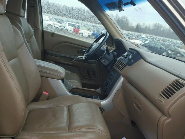 5FNYF18585B042237 - 2005 HONDA PILOT EXL BEIGE photo 5