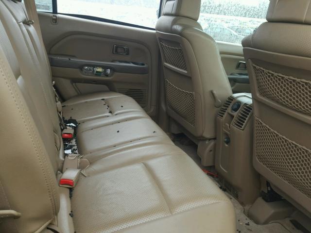 5FNYF18585B042237 - 2005 HONDA PILOT EXL BEIGE photo 6