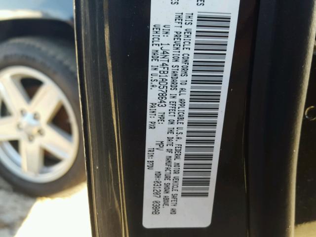 1J4NT4FB1AD578643 - 2010 JEEP COMPASS SP BLACK photo 10