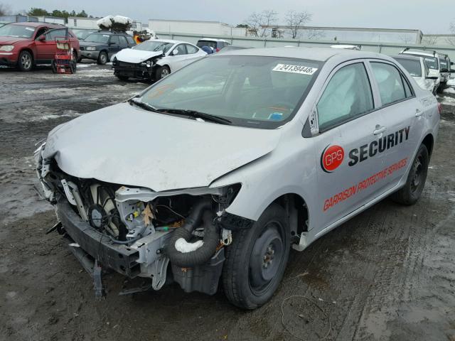 2T1BU4EE5AC387497 - 2010 TOYOTA COROLLA BA SILVER photo 2