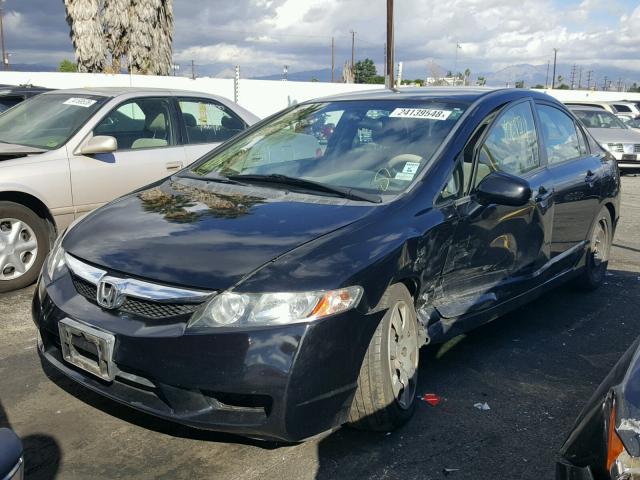 2HGFA1F52BH306763 - 2011 HONDA CIVIC LX BLACK photo 2