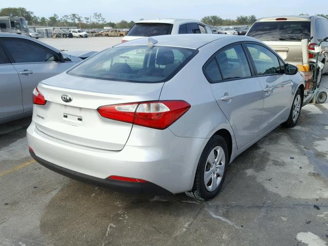 KNAFK4A69G5442803 - 2016 KIA FORTE LX SILVER photo 4