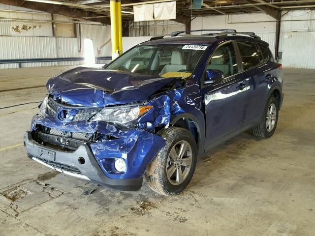 2T3RFREV4FW276426 - 2015 TOYOTA RAV4 XLE BLUE photo 2