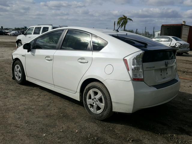 JTDKN3DU5A0189996 - 2010 TOYOTA PRIUS WHITE photo 3