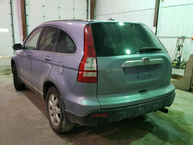 JHLRE48738C025666 - 2008 HONDA CR-V EXL BLUE photo 3