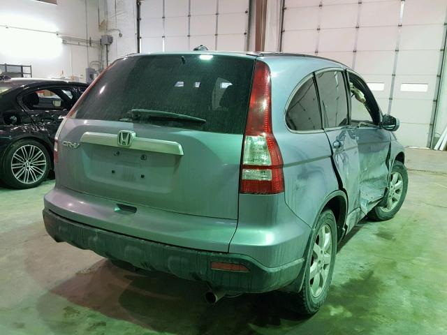 JHLRE48738C025666 - 2008 HONDA CR-V EXL BLUE photo 4