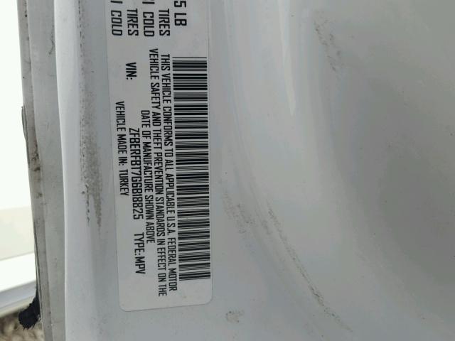 ZFBERFBT7G6B18825 - 2016 RAM PROMASTER WHITE photo 10