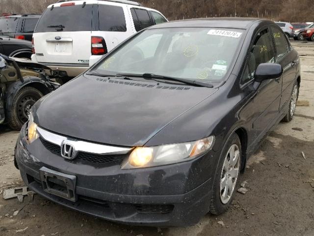 2HGFA16529H319586 - 2009 HONDA CIVIC LX BLACK photo 2