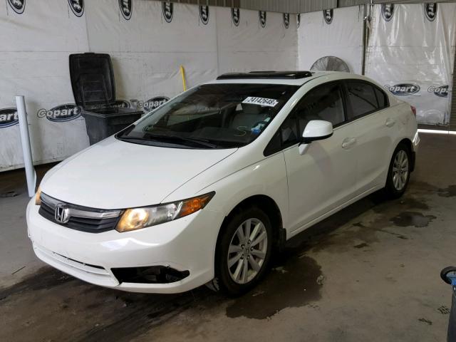 19XFB2F80CE081414 - 2012 HONDA CIVIC EX WHITE photo 2