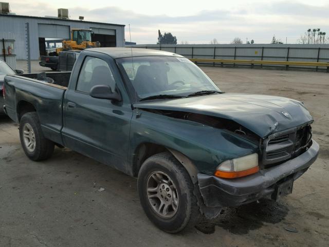 1B7FL16X32S583473 - 2002 DODGE DAKOTA BAS GREEN photo 1