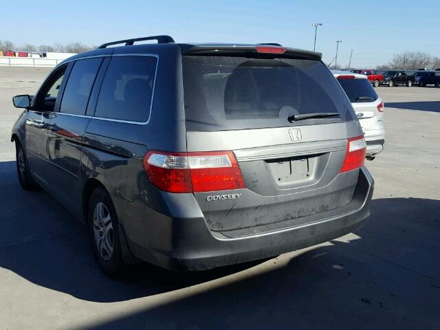 5FNRL387X7B438845 - 2007 HONDA ODYSSEY EX GRAY photo 3