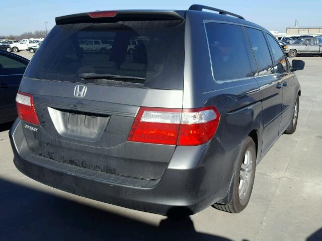 5FNRL387X7B438845 - 2007 HONDA ODYSSEY EX GRAY photo 4