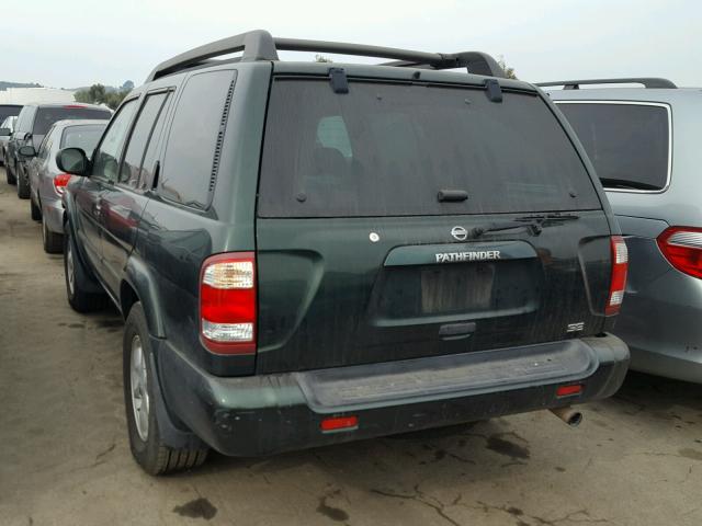 JN8DR09X42W658836 - 2002 NISSAN PATHFINDER GREEN photo 3