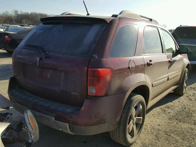 2CKDL73F176028966 - 2007 PONTIAC TORRENT MAROON photo 4