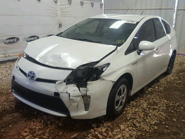 JTDKN3DU1E1765888 - 2014 TOYOTA PRIUS WHITE photo 2