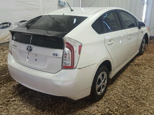 JTDKN3DU1E1765888 - 2014 TOYOTA PRIUS WHITE photo 4