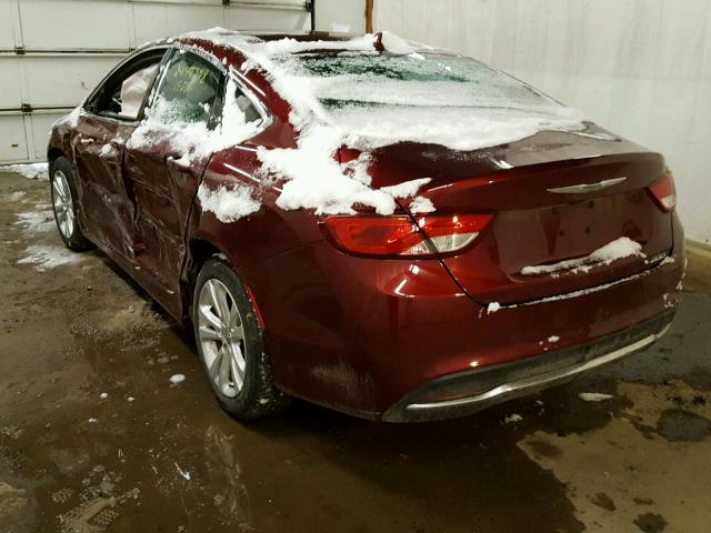 1C3CCCAB4GN187878 - 2016 CHRYSLER 200 LIMITE MAROON photo 3