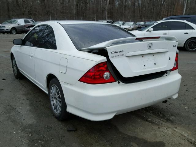 1HGEM22505L063766 - 2005 HONDA CIVIC LX WHITE photo 3