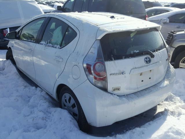 JTDKDTB39D1530151 - 2013 TOYOTA PRIUS C WHITE photo 3