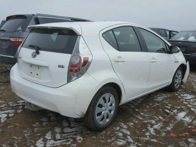 JTDKDTB39D1530151 - 2013 TOYOTA PRIUS C WHITE photo 4