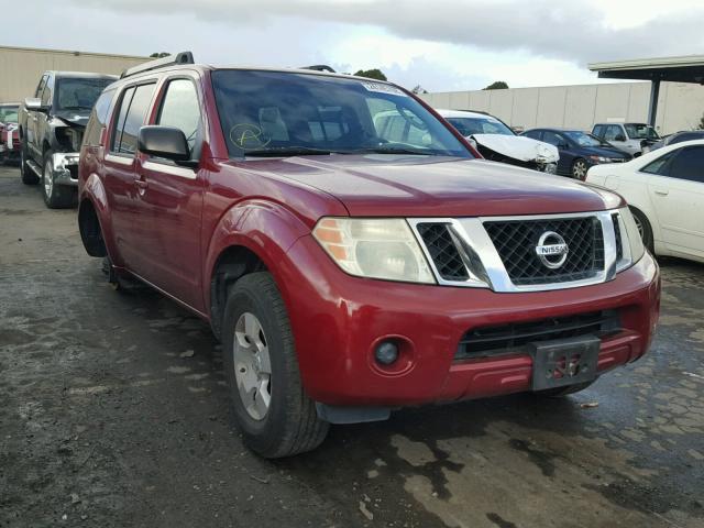 5N1AR18U18C664773 - 2008 NISSAN PATHFINDER RED photo 1