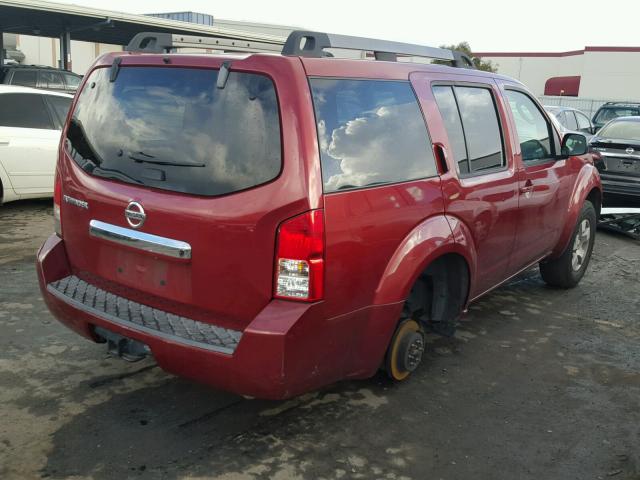 5N1AR18U18C664773 - 2008 NISSAN PATHFINDER RED photo 4