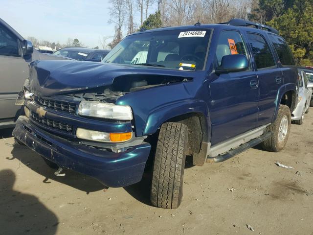 1GNEK13T65R208101 - 2005 CHEVROLET TAHOE K150 BLUE photo 2