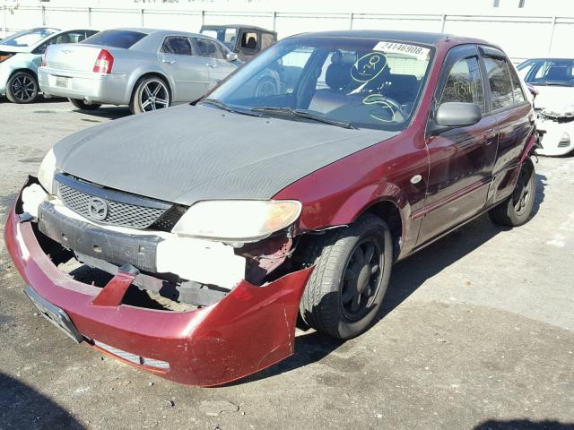 JM1BJ225130140668 - 2003 MAZDA PROTEGE DX MAROON photo 2