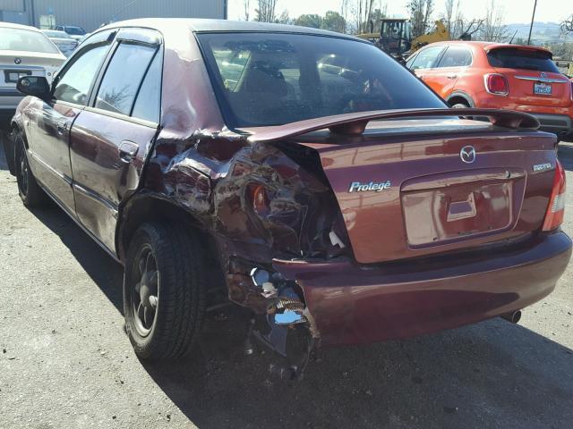 JM1BJ225130140668 - 2003 MAZDA PROTEGE DX MAROON photo 3