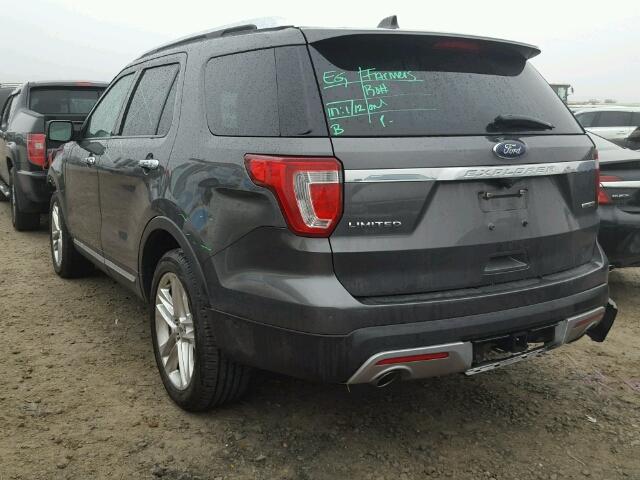 1FM5K7F84GGA51567 - 2016 FORD EXPLORER L GRAY photo 3