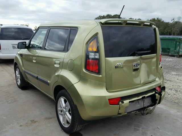 KNDJT2A28A7139003 - 2010 KIA SOUL + GREEN photo 3