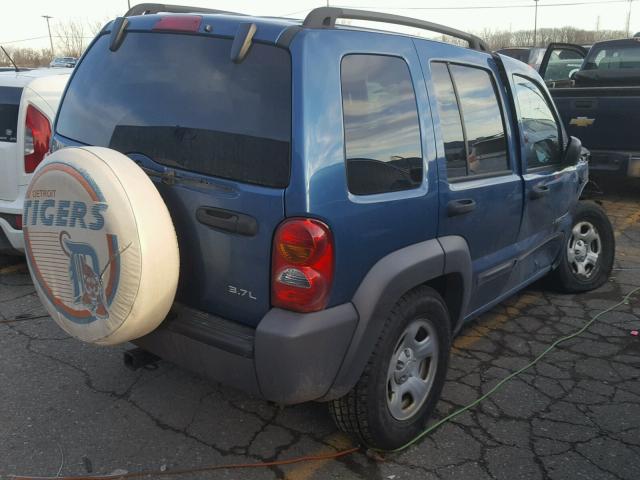 1J4GL48K63W506687 - 2003 JEEP LIBERTY SP BLUE photo 4