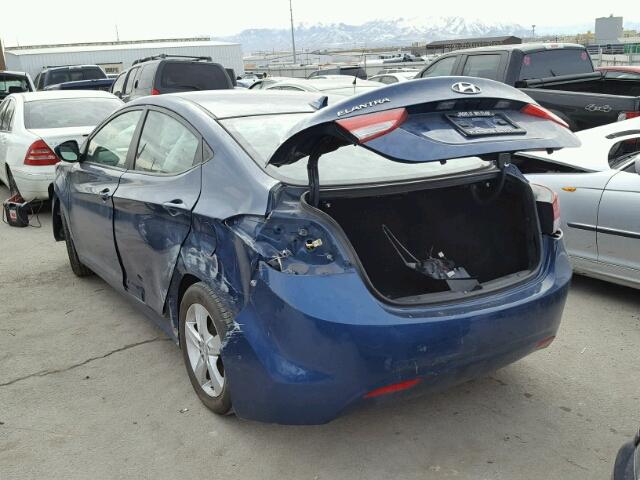 KMHDH4AE1DU979100 - 2013 HYUNDAI ELANTRA GL BLUE photo 3