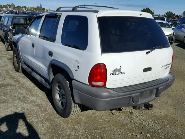 1D4HS38N53F618613 - 2003 DODGE DURANGO SP WHITE photo 3