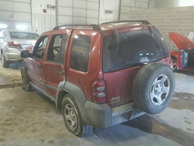 1J4GL48K25W692179 - 2005 JEEP LIBERTY SP RED photo 3