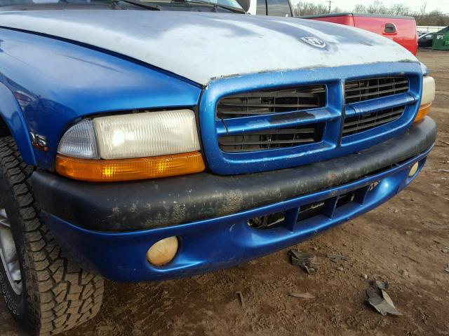 1B7GG2AX4YS726588 - 2000 DODGE DAKOTA QUA BLUE photo 9