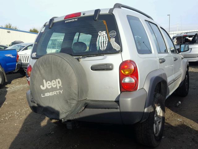 1J4GL48K04W284178 - 2004 JEEP LIBERTY SP SILVER photo 4