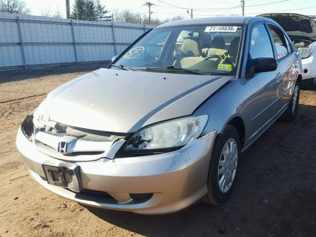 2HGES16505H517926 - 2005 HONDA CIVIC LX GRAY photo 2