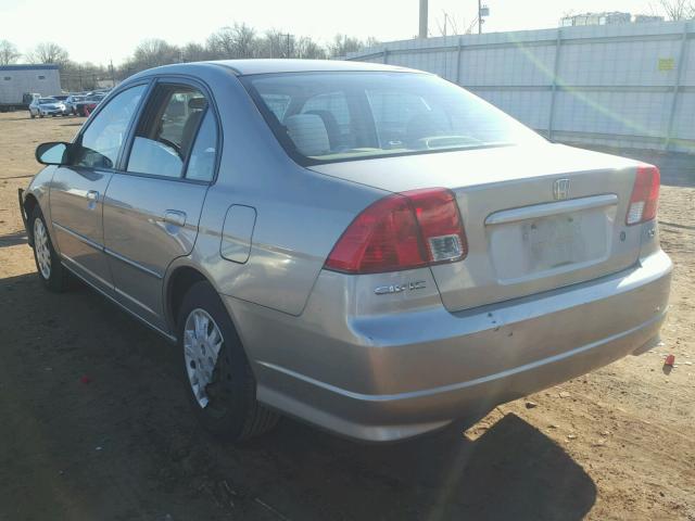 2HGES16505H517926 - 2005 HONDA CIVIC LX GRAY photo 3