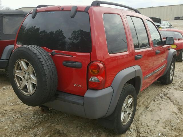 1J4GL48K93W685534 - 2003 JEEP LIBERTY SP RED photo 4