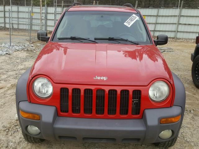 1J4GL48K93W685534 - 2003 JEEP LIBERTY SP RED photo 9