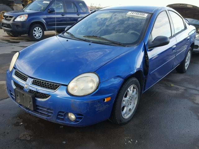 1B3ES56C64D552293 - 2004 DODGE NEON SXT BLUE photo 2