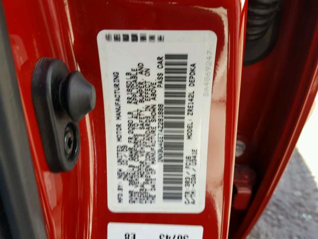 1NXBU4EE7AZ281888 - 2010 TOYOTA COROLLA BA RED photo 10