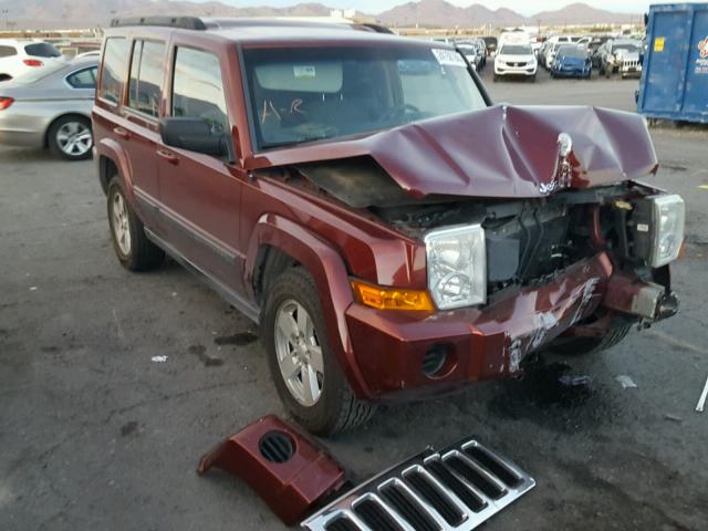 1J8HH48P17C563354 - 2007 JEEP COMMANDER MAROON photo 1