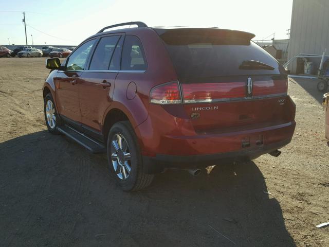 2LMDU88C37BJ19656 - 2007 LINCOLN MKX RED photo 3