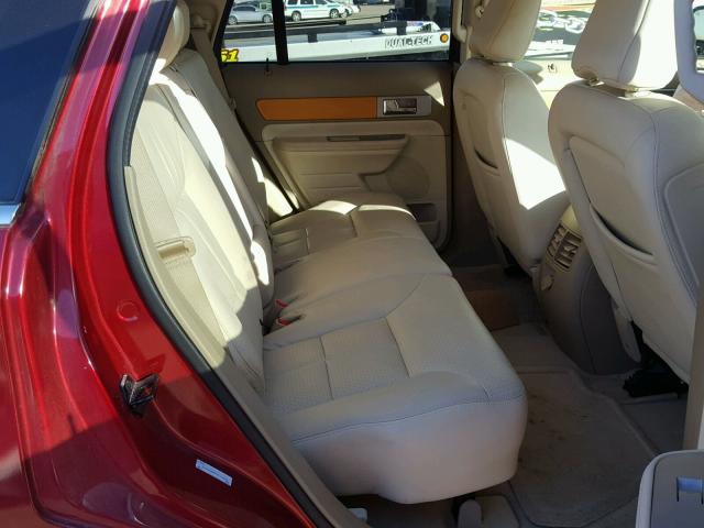 2LMDU88C37BJ19656 - 2007 LINCOLN MKX RED photo 6