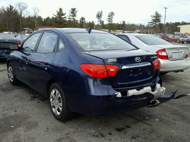 KMHDU4AD5AU886725 - 2010 HYUNDAI ELANTRA BL BLUE photo 3