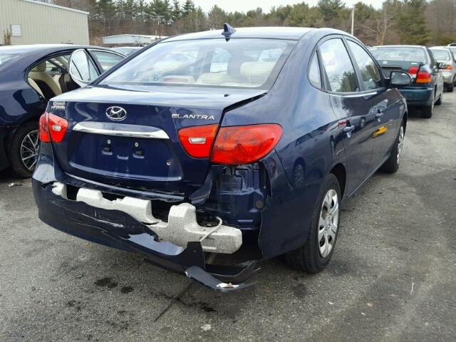 KMHDU4AD5AU886725 - 2010 HYUNDAI ELANTRA BL BLUE photo 4